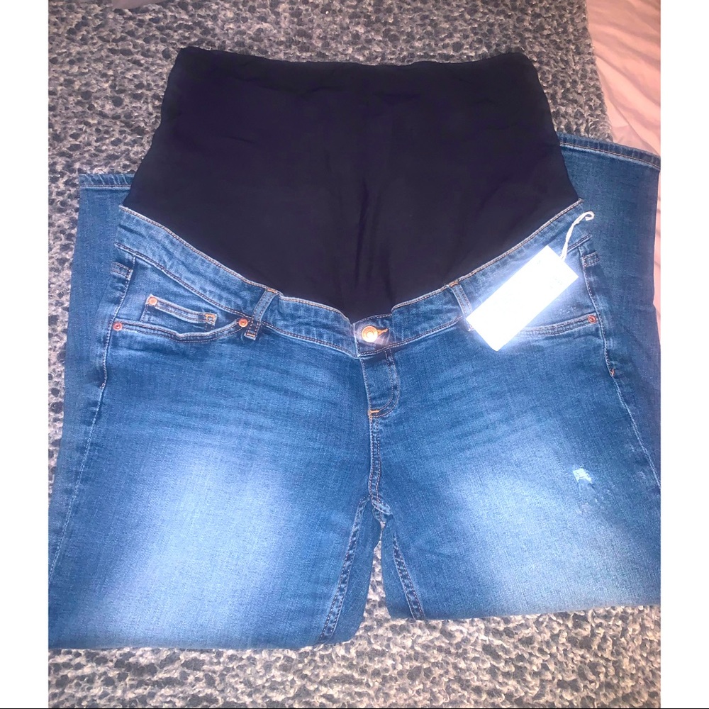 Maternity ripped jeans